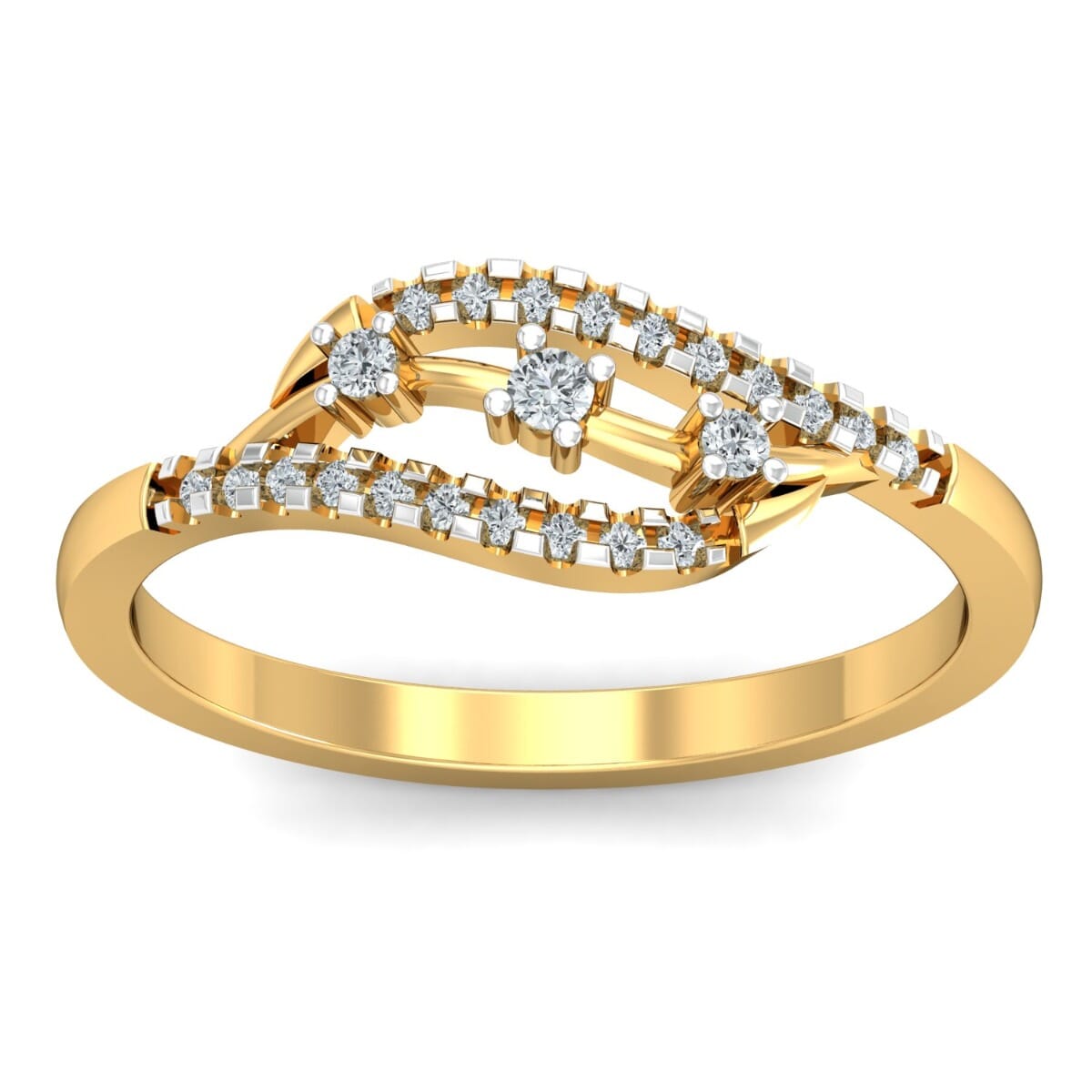 18KT Gold and 0.21 Carat F Color VS Clarity Diamond Ring