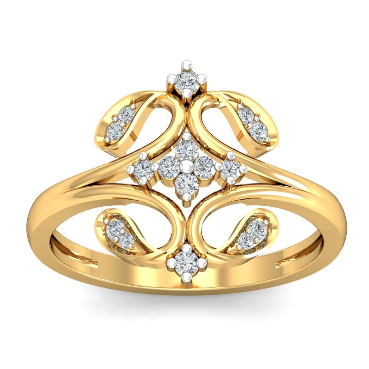 18KT Gold and 0.19 Carat F Color VS Clarity Diamond Ring