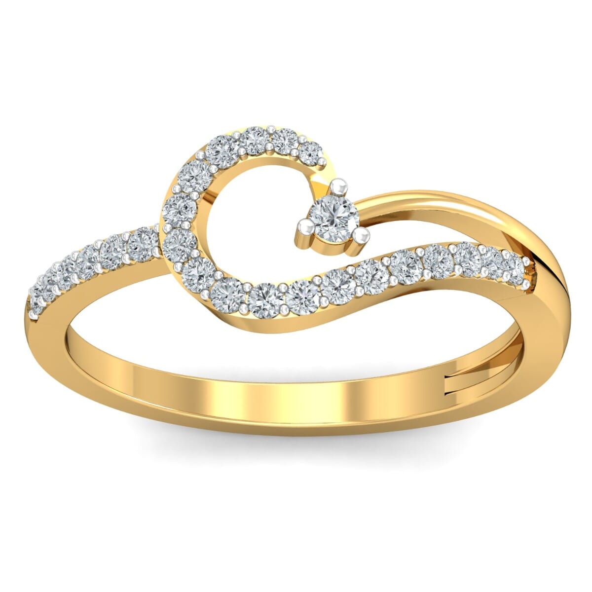 18KT Gold and 0.25 Carat F Color VS Clarity Diamond Ring