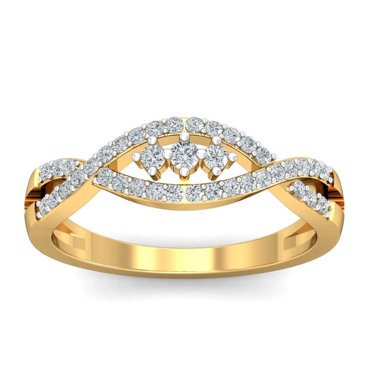 18KT Gold and 0.30 Carat F Color VS Clarity Diamond Ring