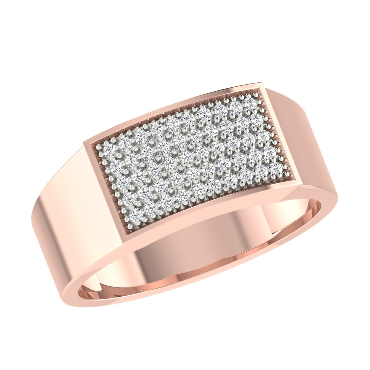 18K Gold and 0.36 Carat F Color VS Clarity Men's Diamond Ring