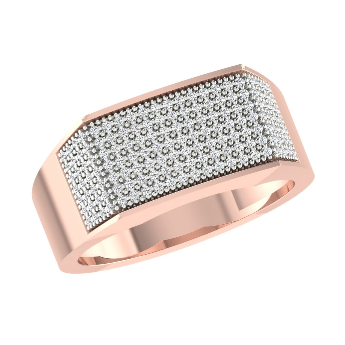 18K Gold and 0.74 Carat F Color VS Clarity Men's Diamond Ring