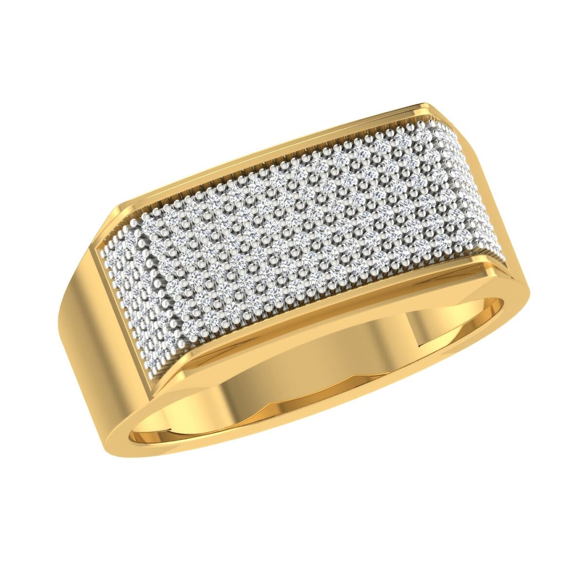 18K Gold and 0.60 Carat F Color VS Clarity Men's Diamond Ring
